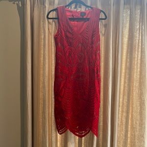 Red lace dress